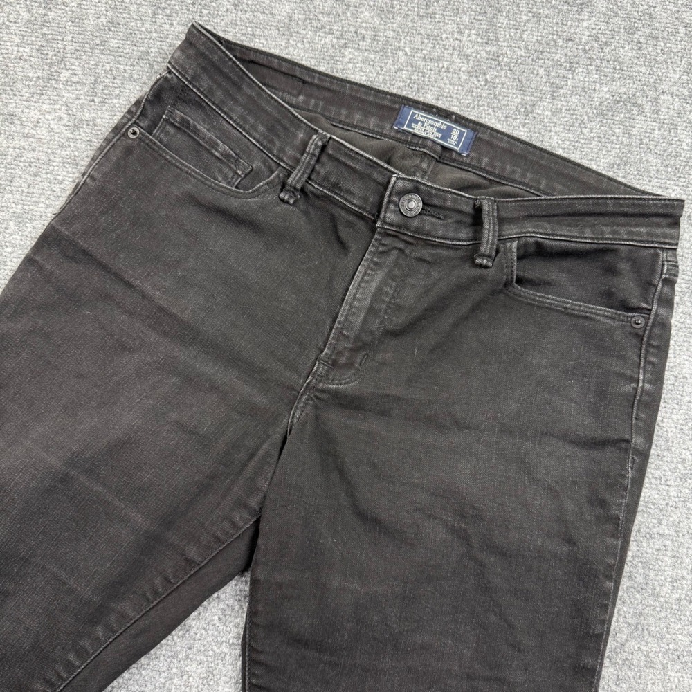 Abercrombie & Fitch Harper Skinny‎ Boot Jeans 30x29 Black Low Rise Denim Mens